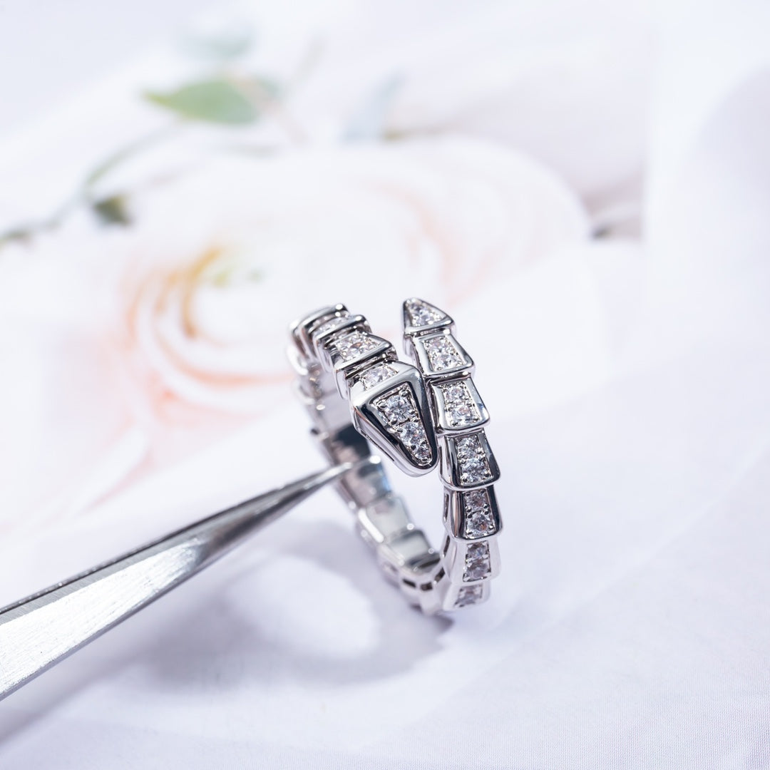 [Shinejoy]SERPENTI RING SILVER DIAMOND PAVED 4MM