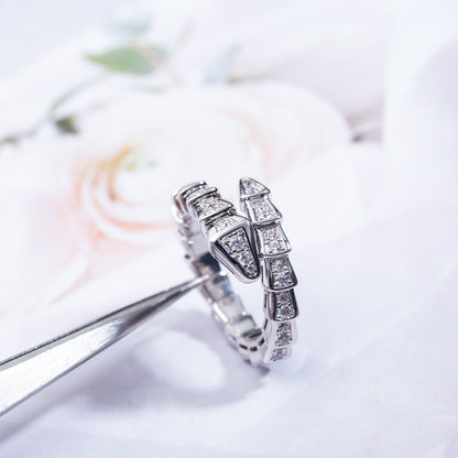 [Shinejoy]SERPENTI RING SILVER DIAMOND PAVED 4MM