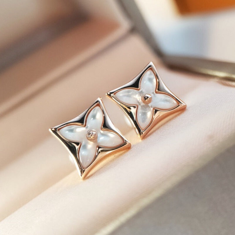[Shinejoy]STAR MOP PINK GOLD EARRINGS