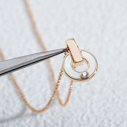 [Shinejoy]GARI NECKLACE PINK GOLD MOP