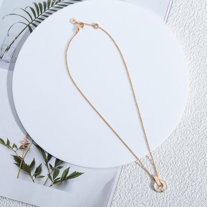 [Shinejoy]GARI NECKLACE PINK GOLD MOP