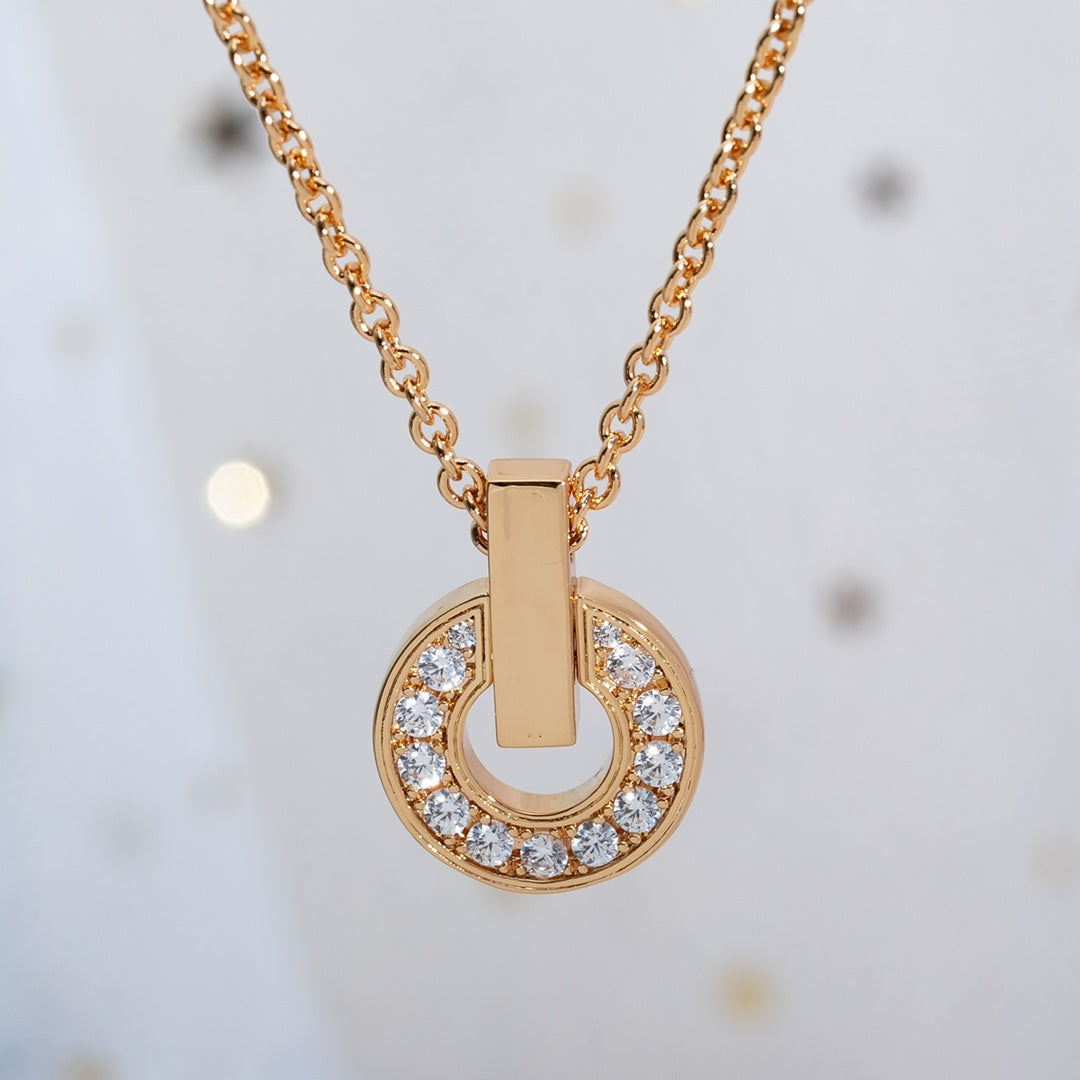 [Shinejoy]GARI NECKLACE PINK GOLD DIAMOND