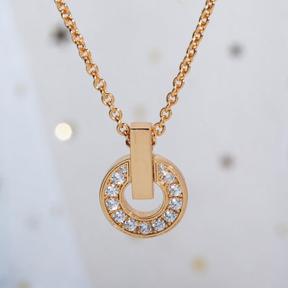 [Shinejoy]GARI NECKLACE PINK GOLD DIAMOND