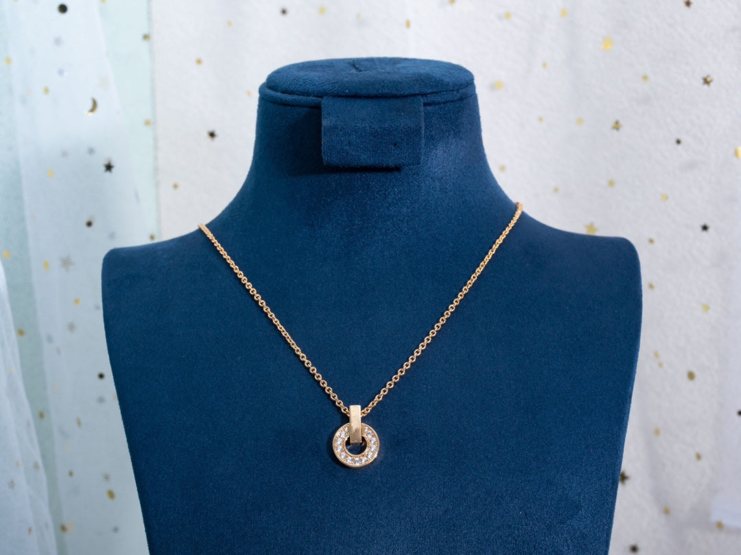 [Shinejoy]GARI NECKLACE PINK GOLD DIAMOND