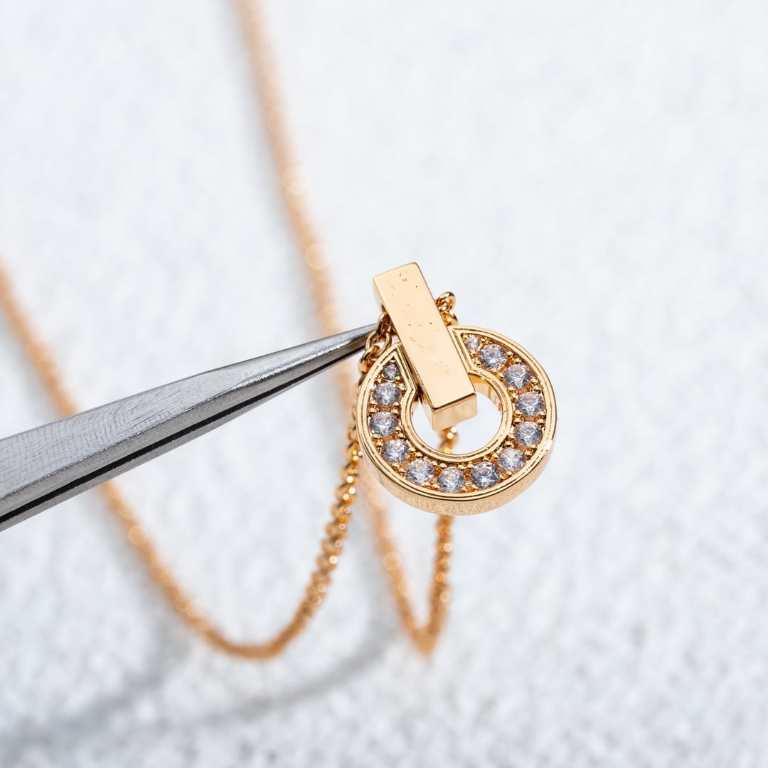 [Shinejoy]GARI NECKLACE PINK GOLD DIAMOND