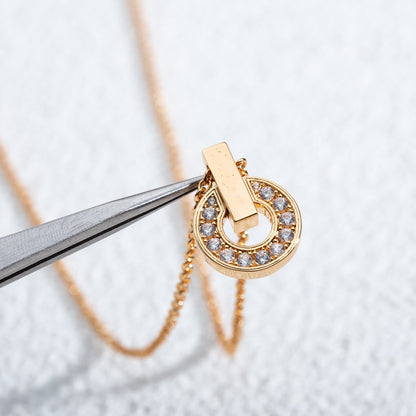 [Shinejoy]GARI NECKLACE PINK GOLD DIAMOND