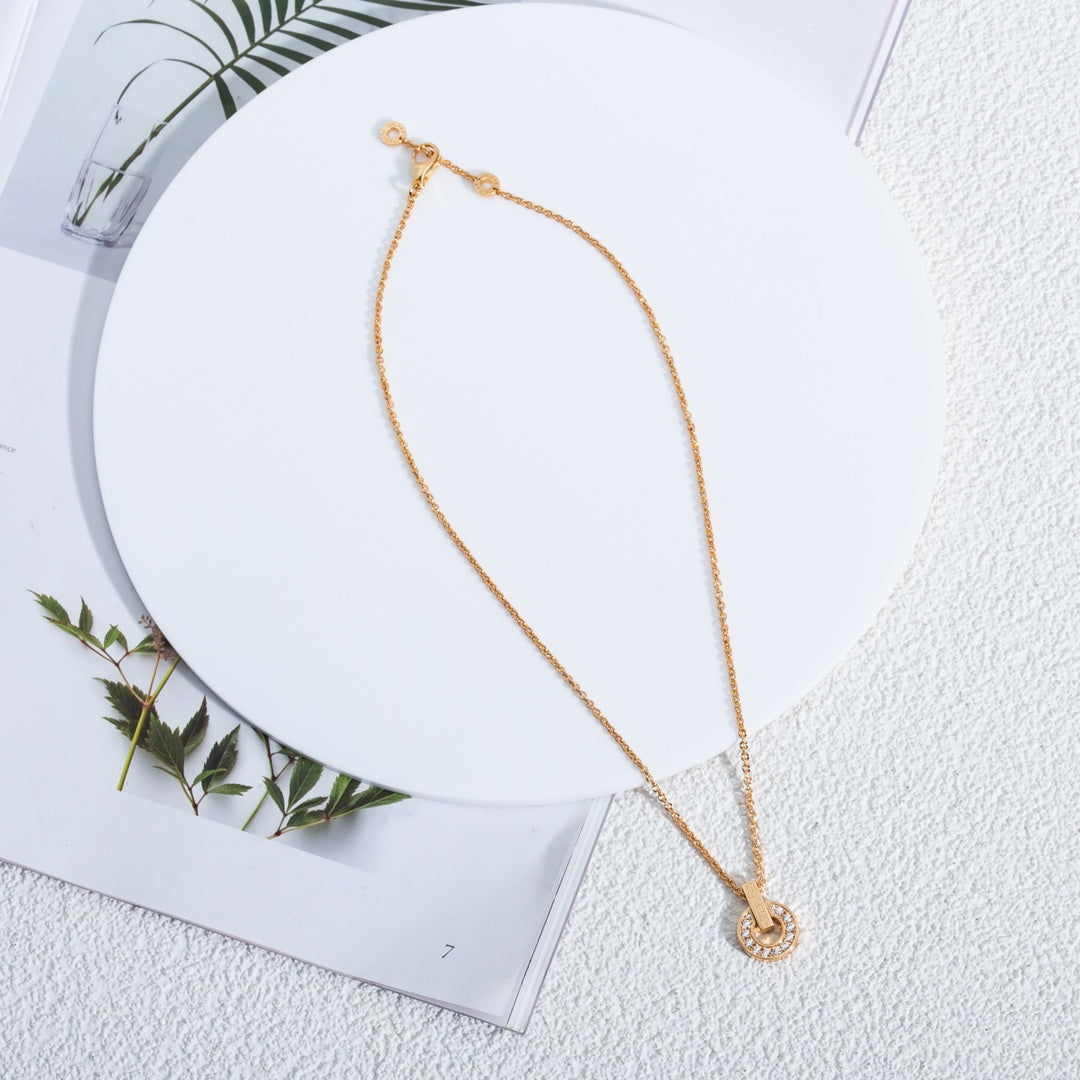 [Shinejoy]GARI NECKLACE PINK GOLD DIAMOND