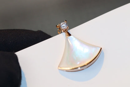 [Shinejoy]DREAM NECKLACE WHITE MOP PINK GOLD 1 DIAMOND