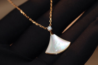 [Shinejoy]DREAM NECKLACE WHITE MOP PINK GOLD 1 DIAMOND