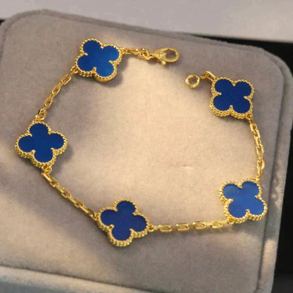 [⭐Shinejoy] CLOVER 5 MOTIF BLUE AGATE BRACELET COLLECTION
