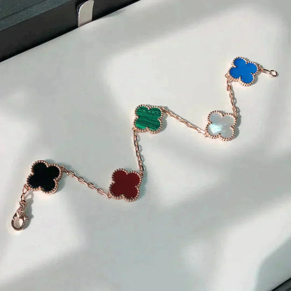 [⭐Shinejoy]CLOVER 5 MOTIFS MULTICOLOR BRACELET