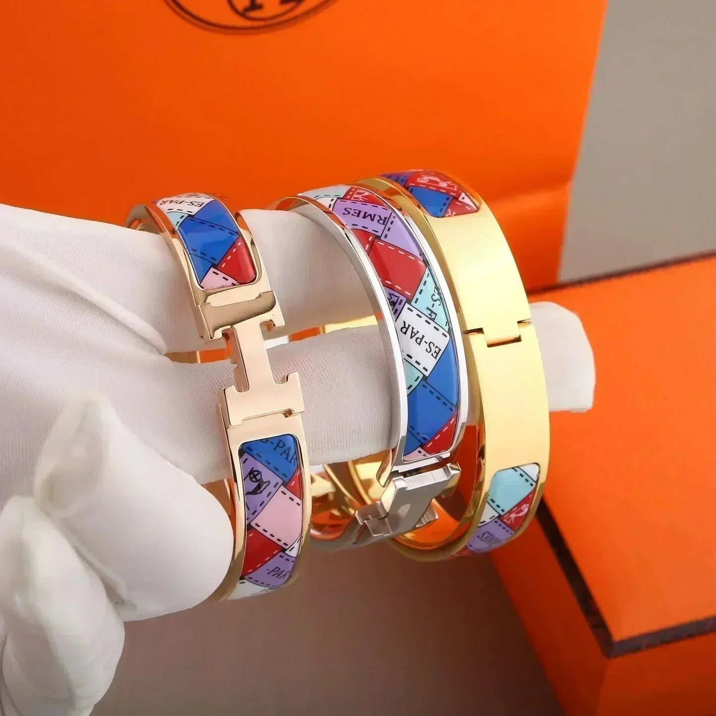 [Shinejoy]H BRACELET DOTTED BORDER 12MM