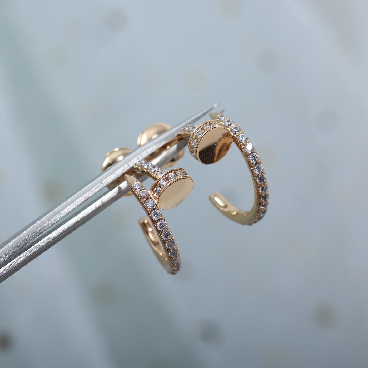 [Shinejoy]JUSTE EARRINGS 12.75MM PINK GOLD DIAMOND