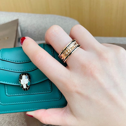 [Shinejoy]ZERO 1 PINK GOLD BLACK CERAMIC RING