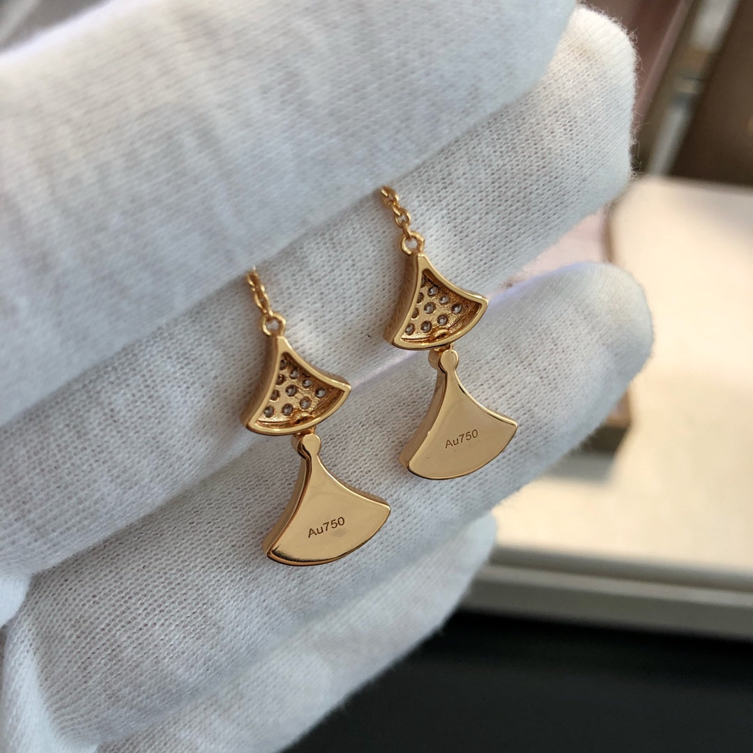 [Shinejoy]DREAM EARRINGS 3 MOTIFS DIAMOND MOP PINK GOLD