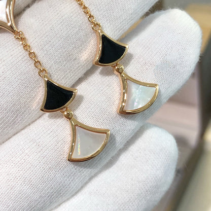 [Shinejoy]DREAM EARRINGS 3 MOTIFS ONYX MOP PINK GOLD