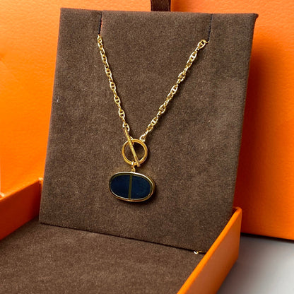[Shinejoy]CHAINE VERSO BLACK CERAMIC NECKLACE