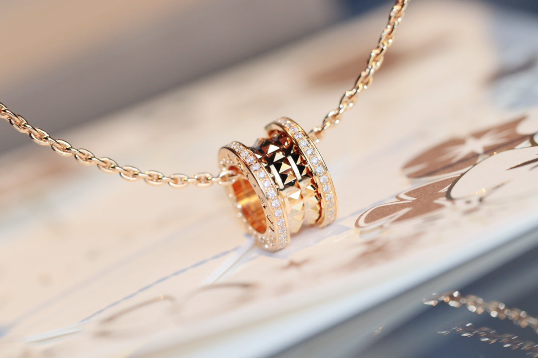 [Shinejoy]ZERO 1 ROCK PEDANT PINK GOLD NECKLACE