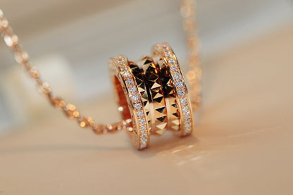 [Shinejoy]ZERO 1 ROCK PEDANT PINK GOLD NECKLACE