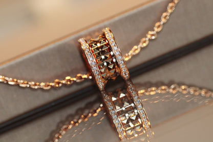 [Shinejoy]ZERO 1 ROCK PEDANT PINK GOLD NECKLACE