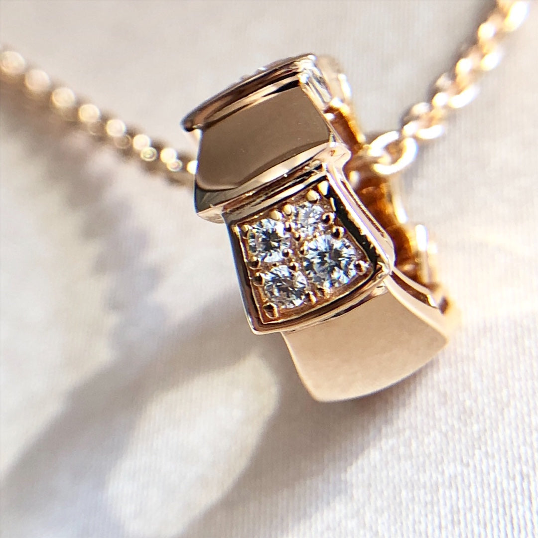 [Shinejoy]SERPENTI PEDANT DIAMOND PINK GOLD NECKLACE