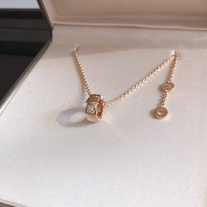 [Shinejoy]SERPENTI PEDANT DIAMOND PINK GOLD NECKLACE