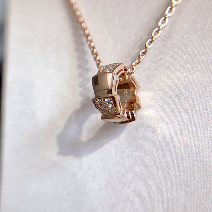 [Shinejoy]SERPENTI PEDANT DIAMOND PINK GOLD NECKLACE