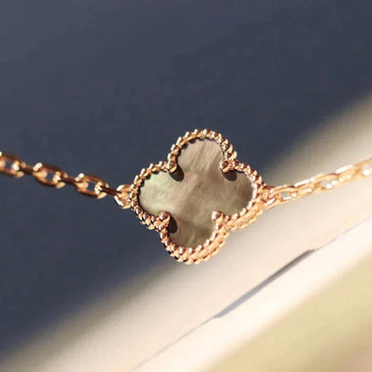 [Shinejoy]CLOVER 20 MOTIFS DARK MOP DIAMOND  NECKLACE