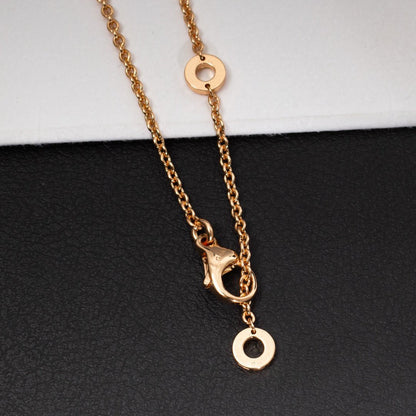 [Shinejoy]ZERO 1 WHITE CERAMIC PINK GOLD DIAMOND NECKLACE