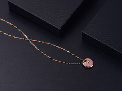 [Shinejoy]AMULETTE ROSE GOLD PINK MOP NECKLACE