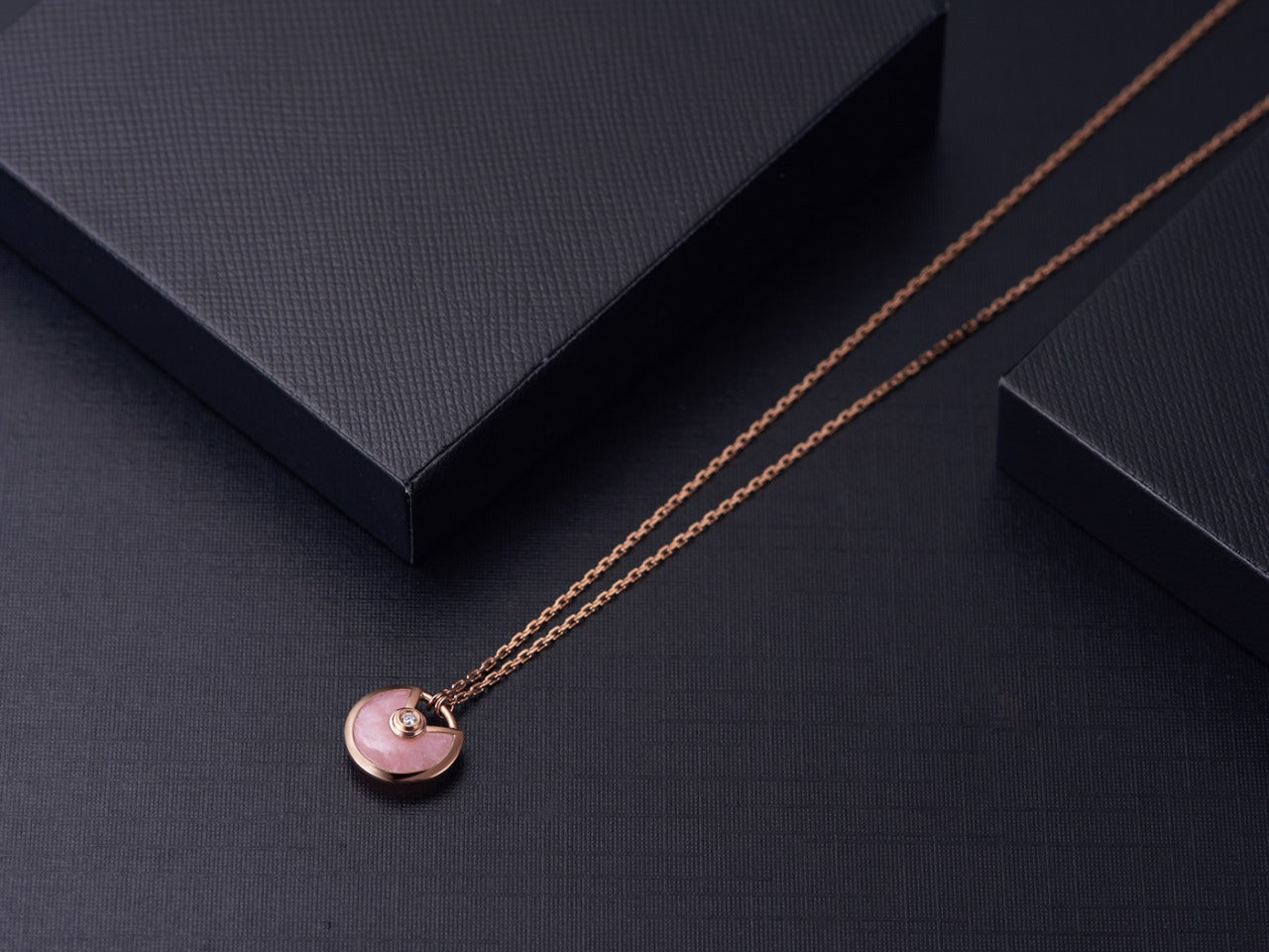 [Shinejoy]AMULETTE ROSE GOLD PINK MOP NECKLACE