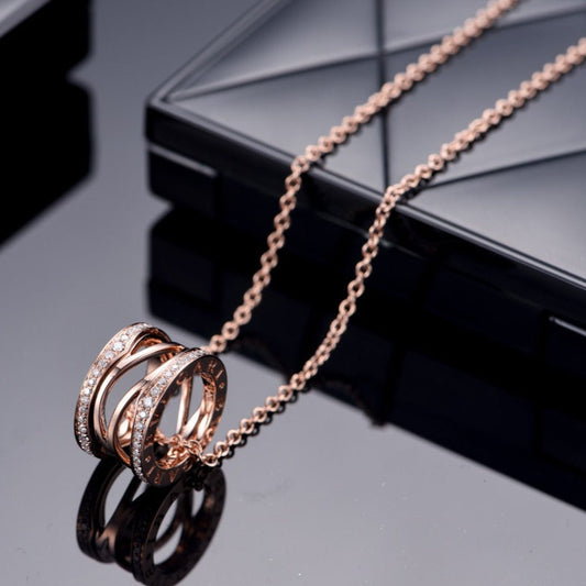 [Shinejoy]ZERO 1 PINK GOLD DIAMOND OPEN NECKLACE