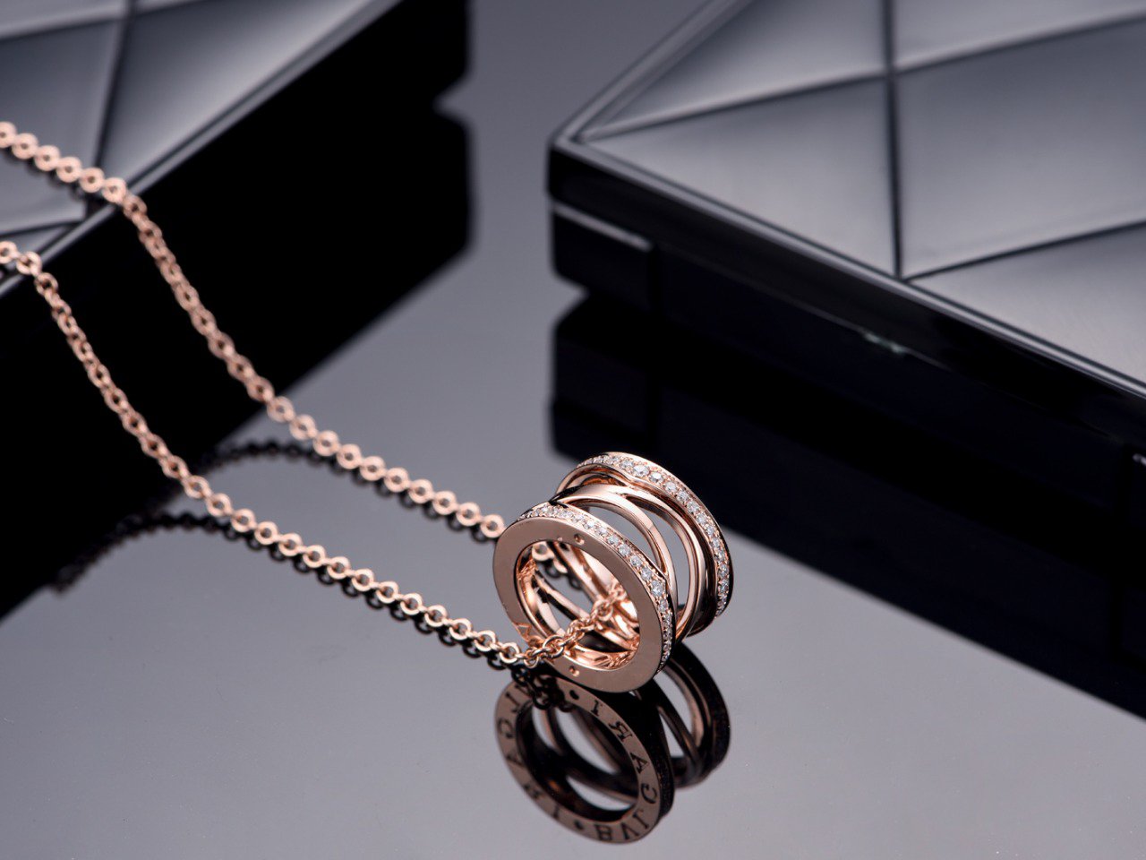 [Shinejoy]ZERO 1 PINK GOLD DIAMOND OPEN NECKLACE