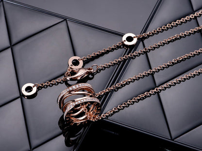 [Shinejoy]ZERO 1 PINK GOLD DIAMOND OPEN NECKLACE