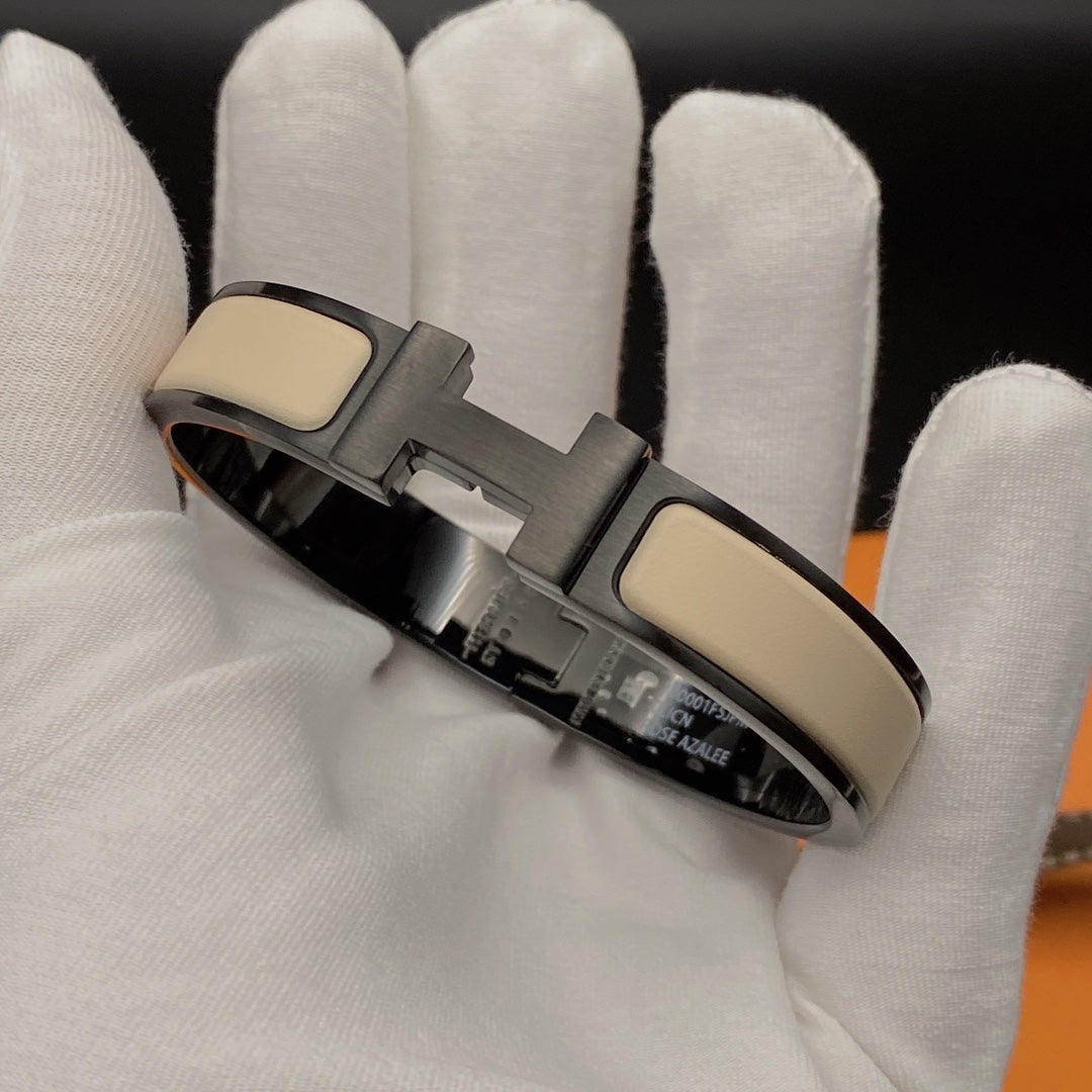 [Shinejoy]H BRACELET 12MM BLACK BEIGE CERAMIC