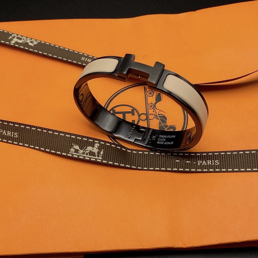 [Shinejoy]H BRACELET 12MM BLACK BEIGE CERAMIC