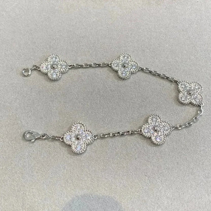 [⭐Shinejoy] CLOVER 5 MOTIFS FULL DIAMOND BRACELET COLLECTION