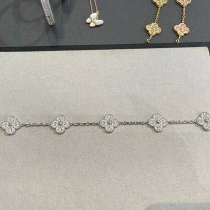 [⭐Shinejoy] CLOVER 5 MOTIFS FULL DIAMOND BRACELET COLLECTION