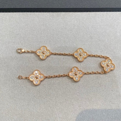 [⭐Shinejoy] CLOVER 5 MOTIFS FULL DIAMOND BRACELET COLLECTION