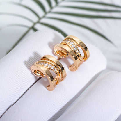 [Shinejoy]ZERO 1 PINK GOLD DIAMONDS EARRINGS