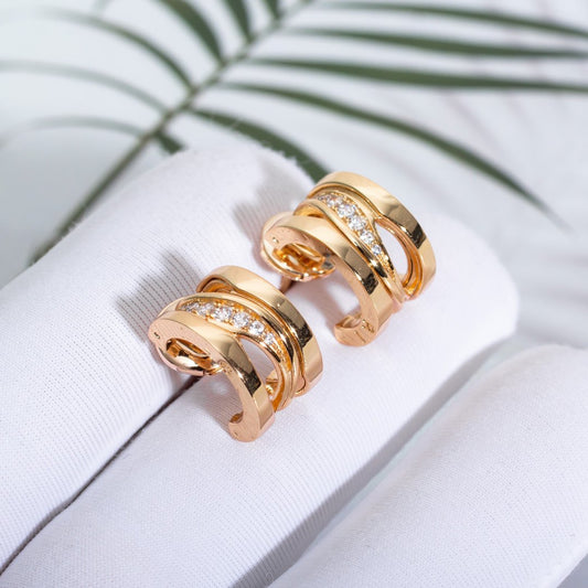 [Shinejoy]ZERO 1 PINK GOLD DIAMONDS EARRINGS