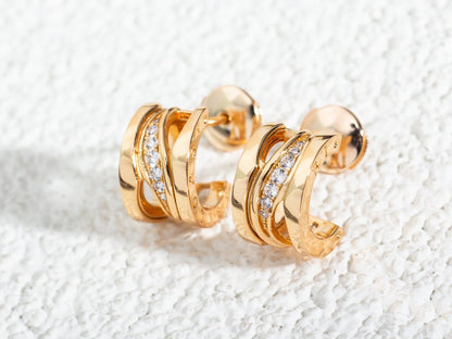[Shinejoy]ZERO 1 PINK GOLD DIAMONDS EARRINGS