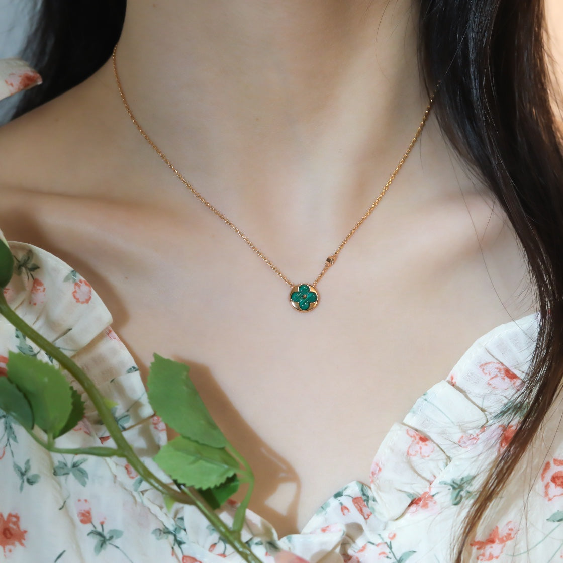 [Shinejoy]SUN PEDANT PINK GOLD 1 DIAMOND NECKLACE