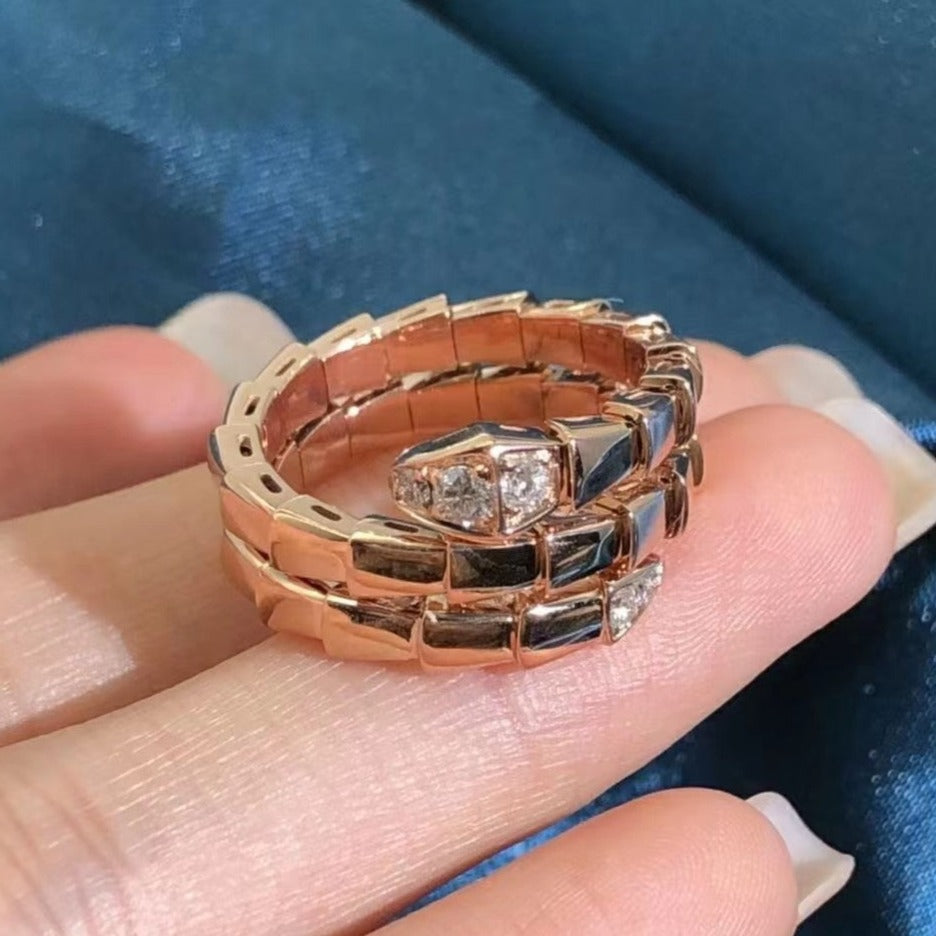 [Shinejoy]SERPENTS DOUBLE ROW DIAMOND RING