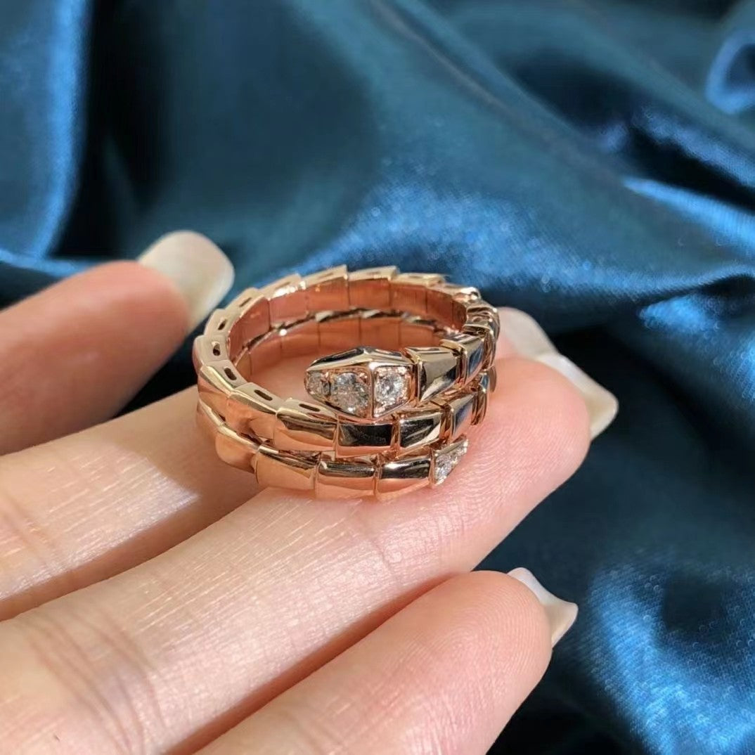 [Shinejoy]SERPENTS DOUBLE ROW DIAMOND RING