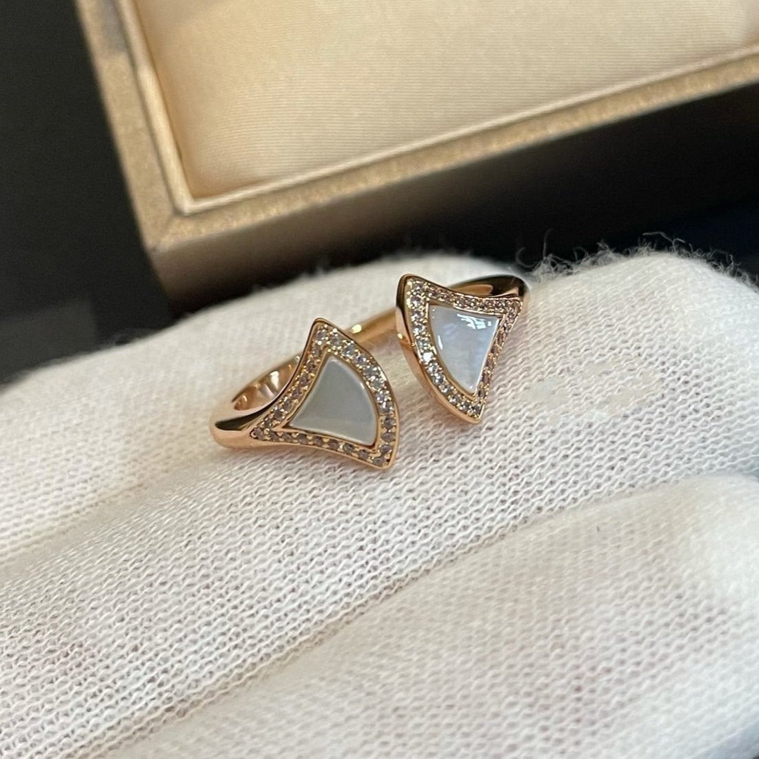 [Shinejoy]DREAM MOP DIAMOND OPEN RING