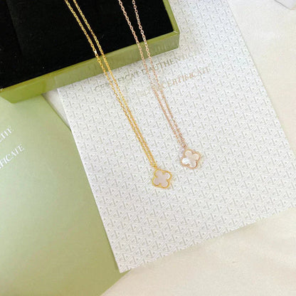 [Shinejoy]CLOVER MINI 9.5MM WHITE MOTHER-OF-PEARL NECKLACE