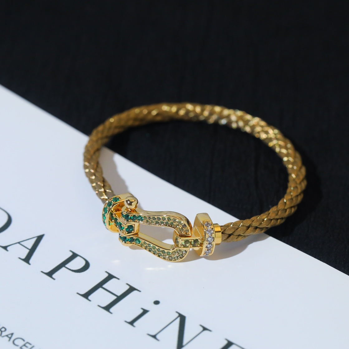 [Shinejoy]FORCE 10 GOLD GREEN DIAMOND PAVED