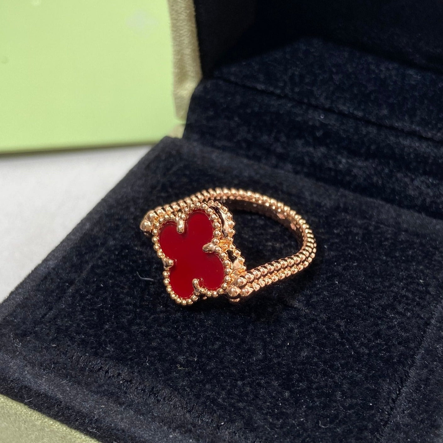 [Shinejoy]CLOVER RIVERSIBLE ROSE GOLD RING