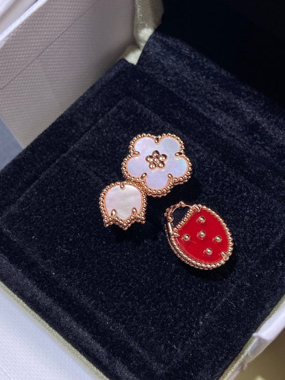 [Shinejoy]LUCKY 3 MOTIF ROSE GOLD RING